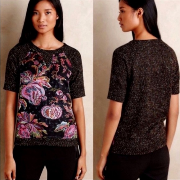 ANTHROPOLOGIE James Coviello brocade metallic top - Picture 2 of 8